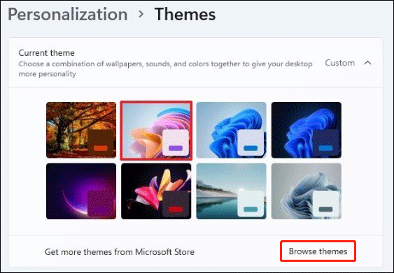 choose Windows 11 theme