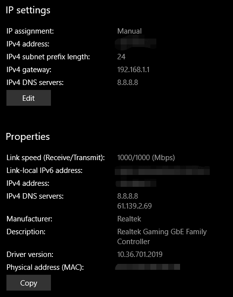 find my IP address from Settings