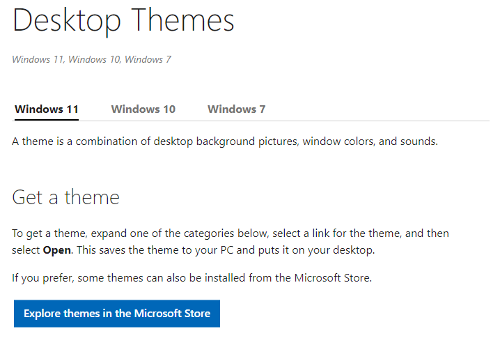 Microsoft Windows 11 themes