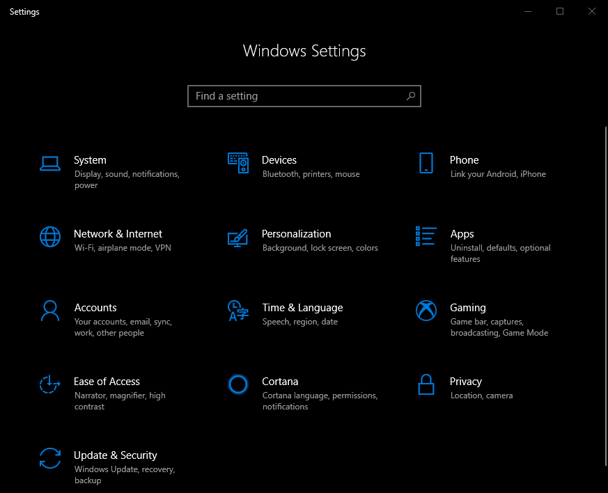 Windows Settings