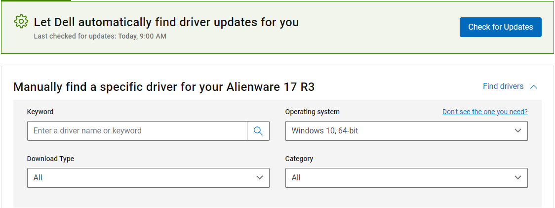 find the driver to download
