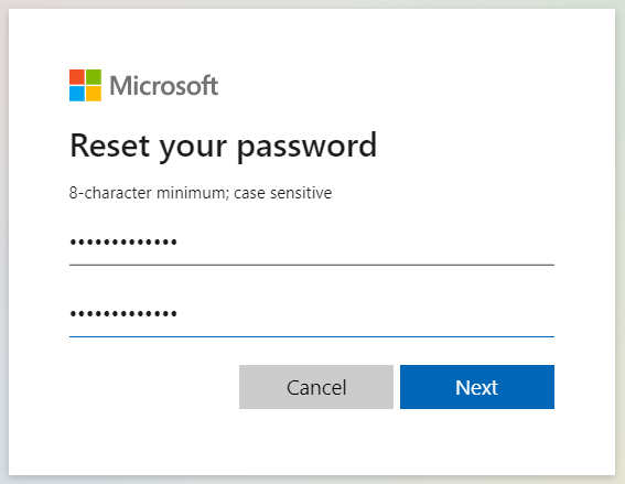 enter your new password