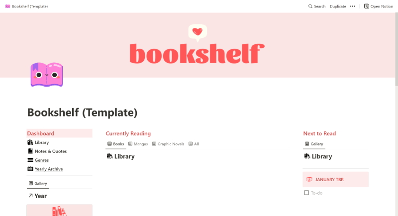 Bookshelf Template