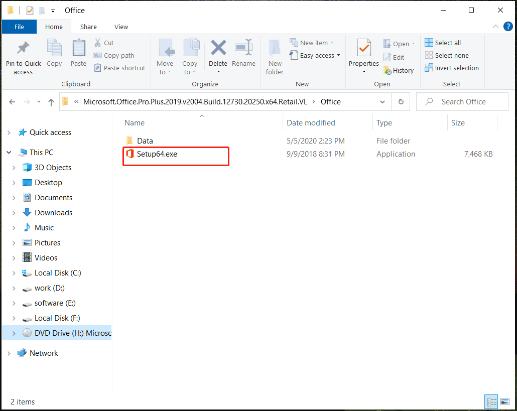 Outlook 2019 download and install via Office