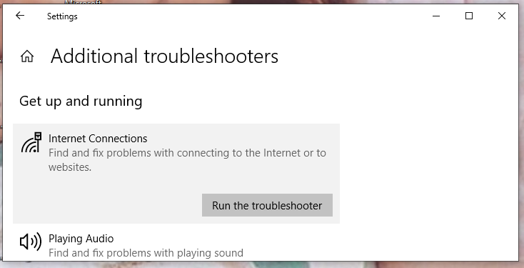  hit Run the troubleshooter