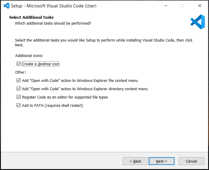 Visual Studio Code setup in Windows