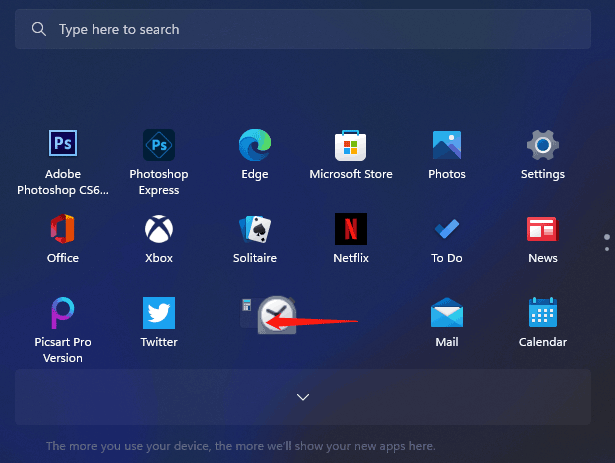 create a new folder in the Start menu