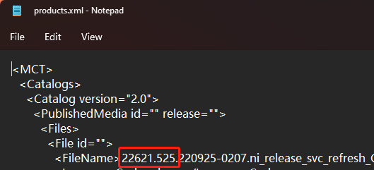 check the build number of Media Creation Tool