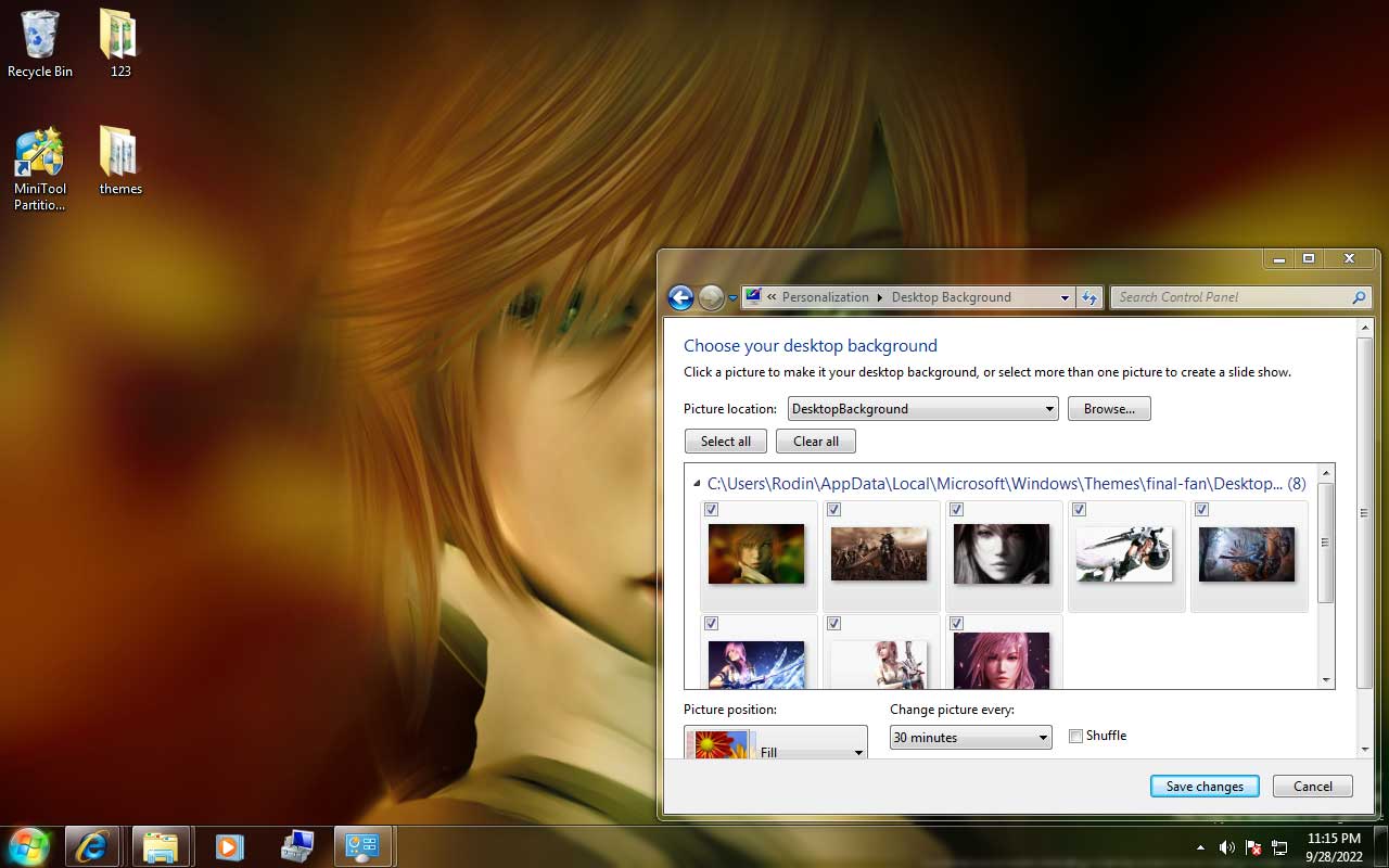 Windows 7 Final Fantasy Theme