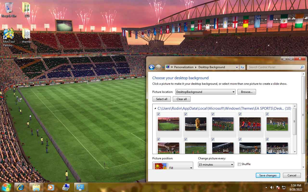 Windows 7 EA Sports World Cup Theme