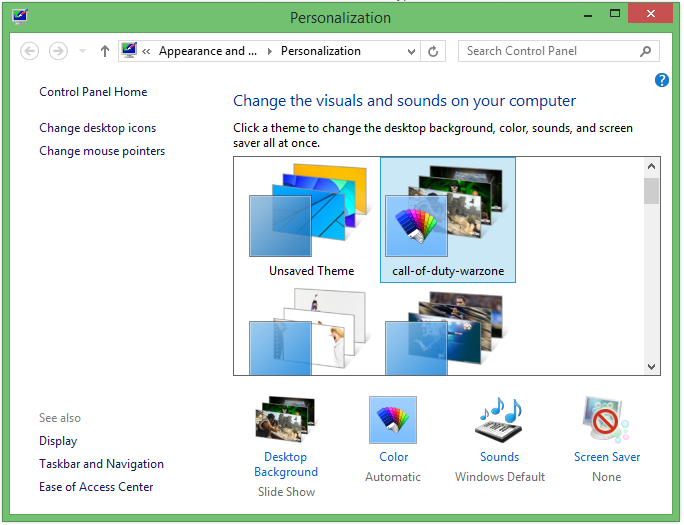 install the Windows 8 themes