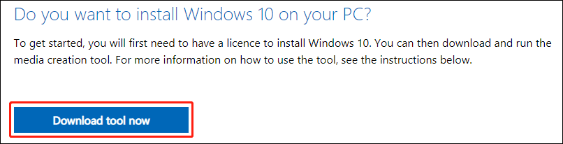 download Windows 10 media creation tool