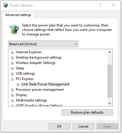 extend Link State Power Management