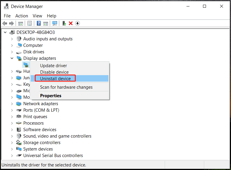 uninstall graphics card driver