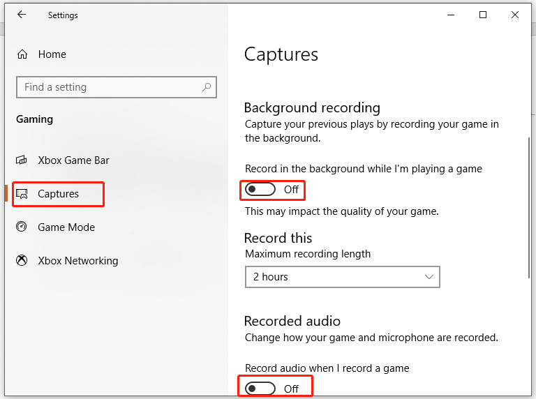 turn off the two options