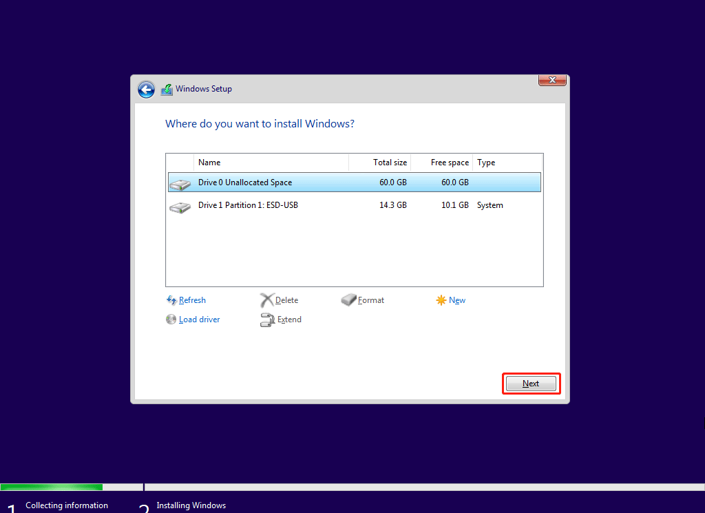 select the deleted partition