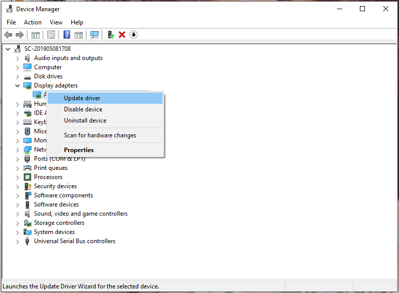 hit Update driver