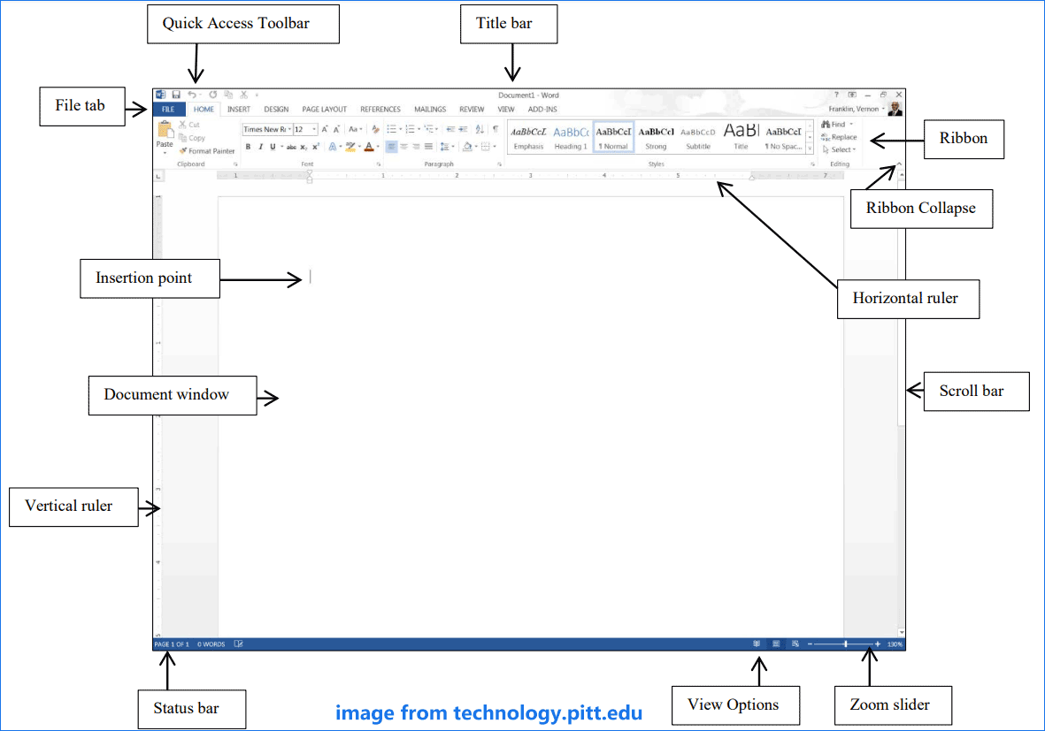 Word 2013 main interface