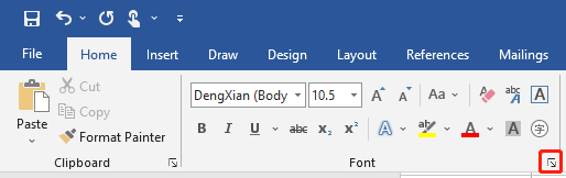 click the Font Dialog Box Launcher