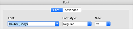select your needed font and size