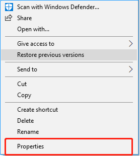 select the button to change file properties