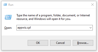 input appwiz.cpl
