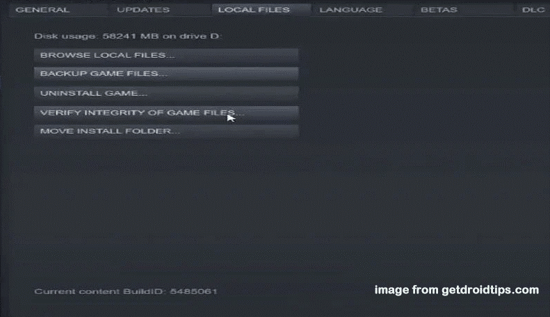 hit Verify Integrity of Game Files