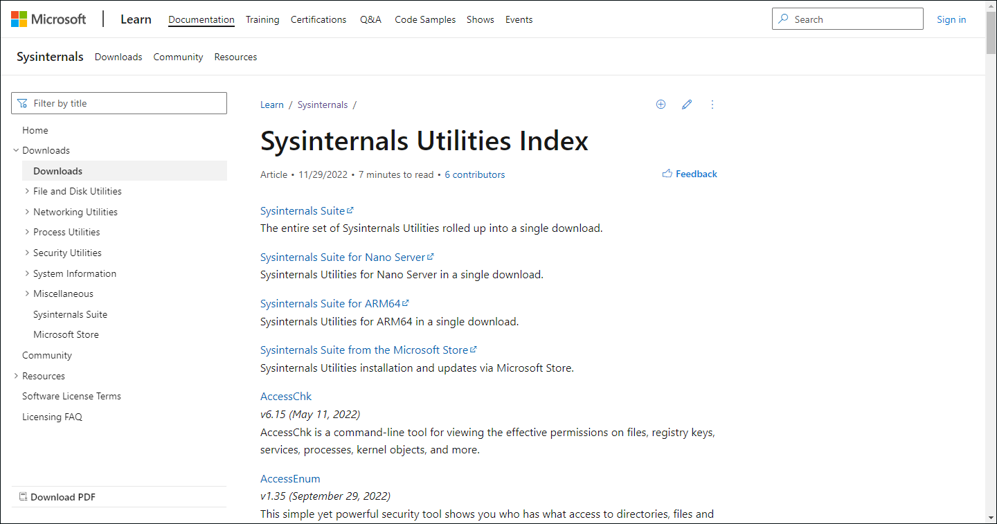 download Sysinternals