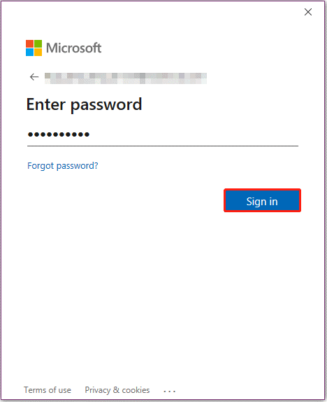 select the button to sign in to OneNote