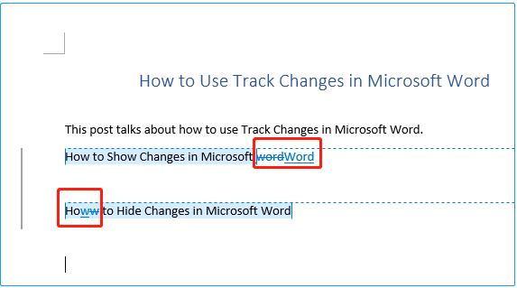 show all the modification traces