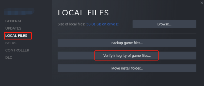 hit Verify integrity of game files