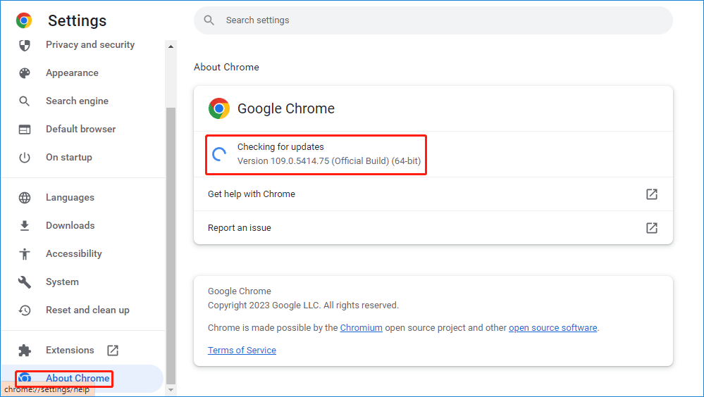 update Chrome