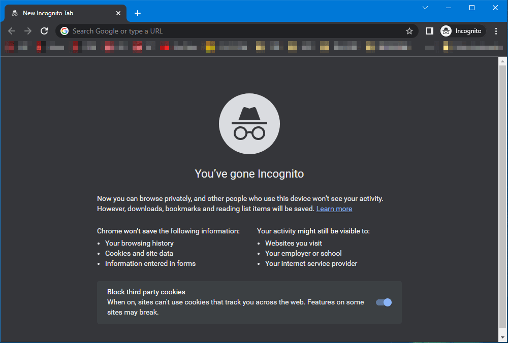 you are in Chrome Incognito mode