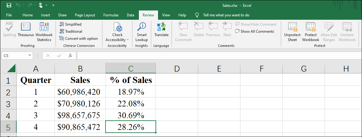 the cells don't show formulas