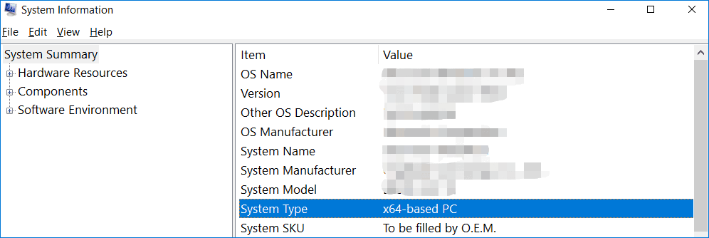 check Windows 11 system type via msinfo32