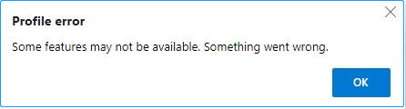 show the profile error