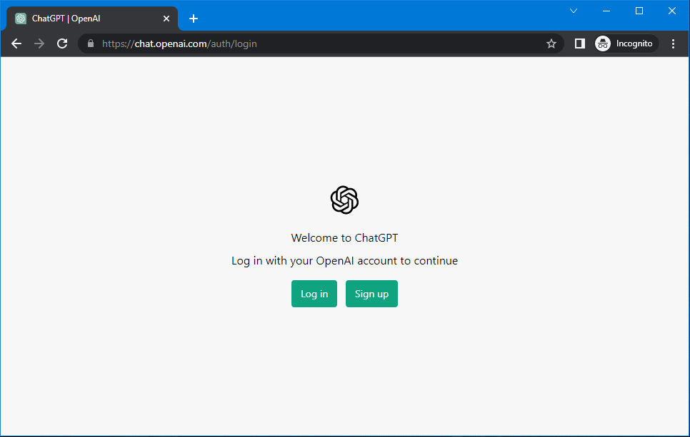 use ChatGPT in Chrome Incognito window