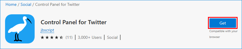 get Control Panel for Twitter in Edge