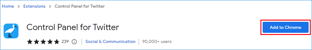 get Control Panel for Twitter in Chrome