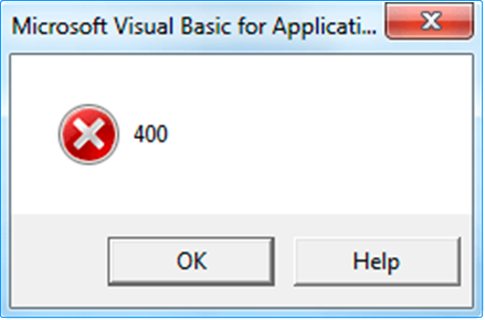 VBA error 400