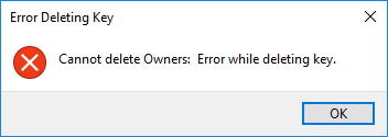 error deleting key
