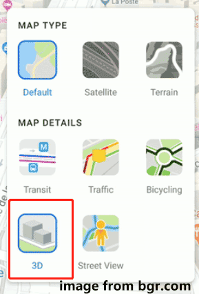 Google Maps 3D view mobile