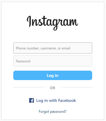 Instagram login