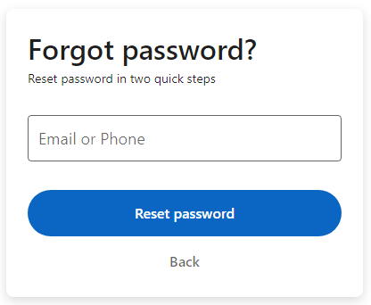 reset LinkedIn password