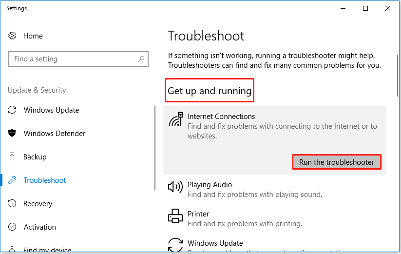 troubleshoot Internet Connections