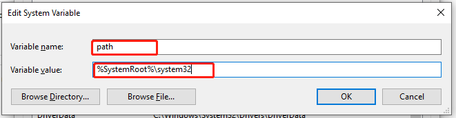 edit System Variable