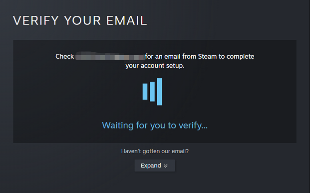 a window asks you to verify the email