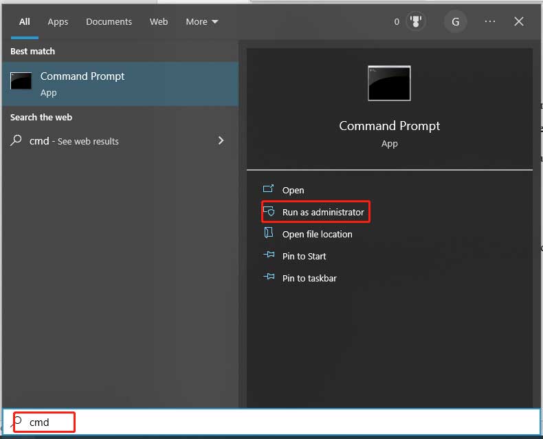 run CMD as an administrator 