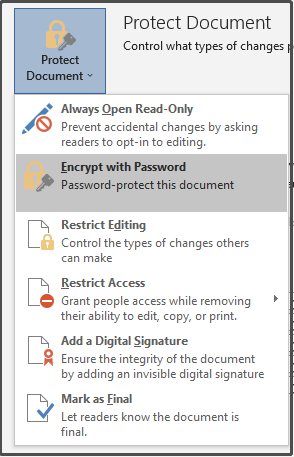  select Encrypt with Password