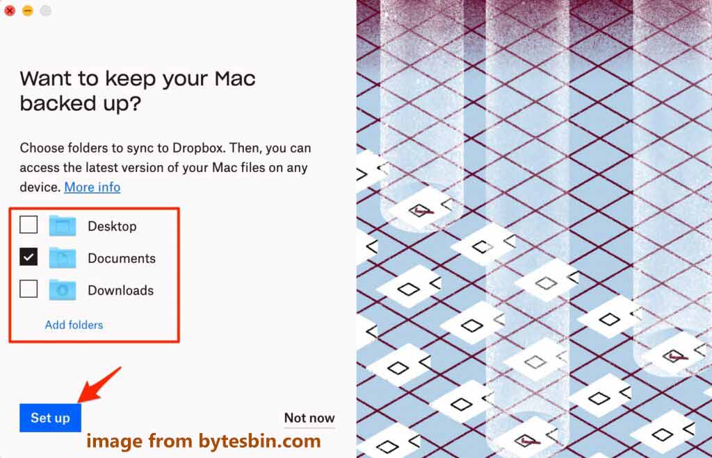 choose folders to backup Mac to Dropbox